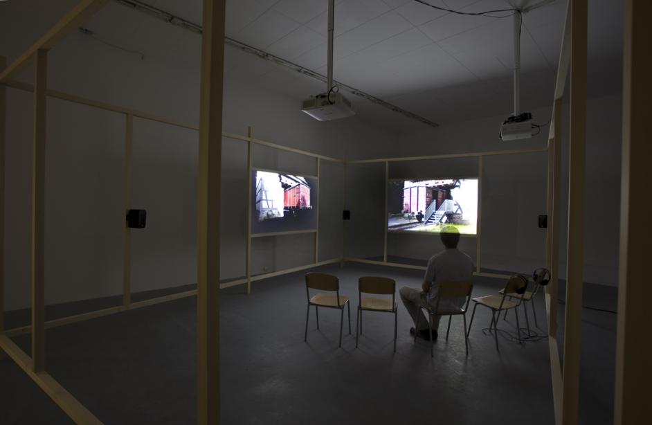 Ausstellungsansicht, "Container. Eine Videoinstallation von Rebecca Ann Tess", basis 2013, Foto: Cem Yuecetas