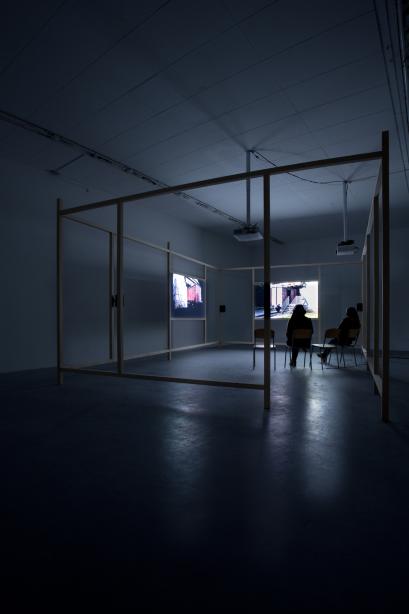 Ausstellungsansicht, "Container. Eine Videoinstallation von Rebecca Ann Tess", basis 2013, Foto: Lena Dittelmann