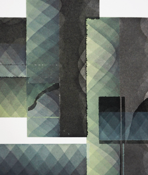 Marcell Marosfalvi, Double Check (detail), 2023, watercolour, paper, canvas, 320x200 cm