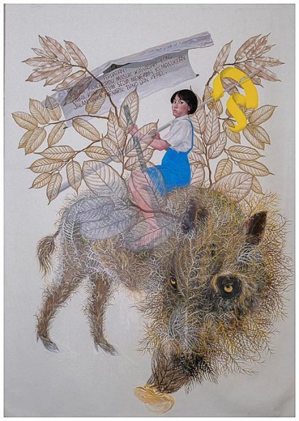 Shia Yih Yiing, Junglewalker, 2021, oil on canvas, 250 x 200 cm – What if the forest can fly